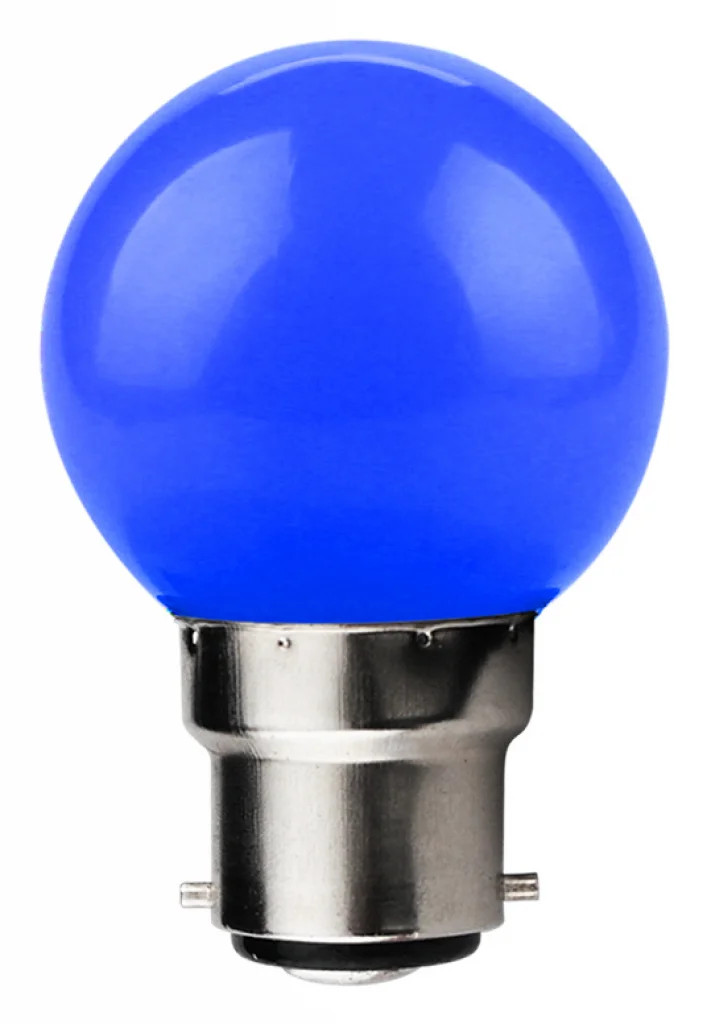 Light Bulb 1w LED Golf Ball Festoon B22 Blue Kosnic KLED01GLF/B22-BL