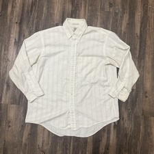 VTG 70s Arrow Dover Shirt White Striped Cotton Blend Made USA Men  s 16.5 32/33