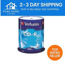 Verbatim High-Grade 700MB CD-R Discs - 80 Min Audio, 52X Speed, Frustration-Free