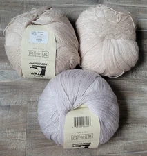 Juniper Moon Farm Findley Merino Wool Silk Lace Yarn Lot Of 3 Neutral