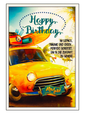 Geburtstagskarte Auto Reisen Urlaub Glückwunschkarte Geburtstag Grußkarte Spruch