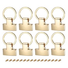 8Pcs 22mm/ 0.87" Key Fob Hardware with Keychain Ring Purse Hardware Light Golden
