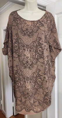 Emma Cook Silk Oversized Lagenlook Tunic Top Size 8
