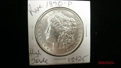 1890-P AU MORGAN SILVER DOLLAR #3425