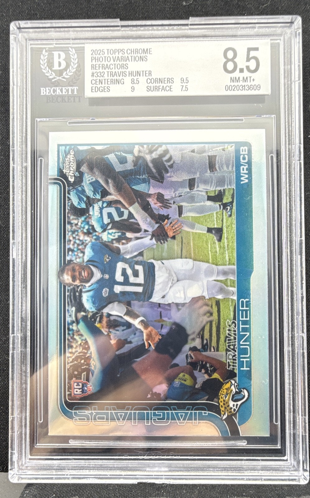 Travis Hunter 2025 Topps Chrome #332 Rookies Image Variation BGS-8.5