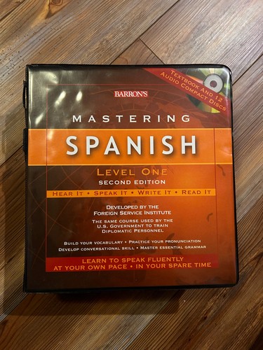 Barron's Mastering Spanish Level One Second Edition, 12 CDs, Textbook Learn