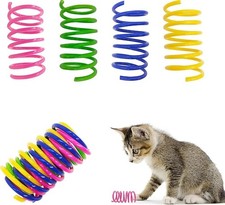 30 Packs Cat Spring Toys Plastic Springs Cat Toys Colorful for Cat Kitten Pets