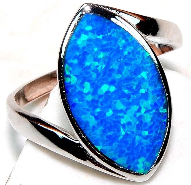 Australian Opal Inlay 925 Solid Sterling Silver Ring Jewelry Sz 8 GA3-7