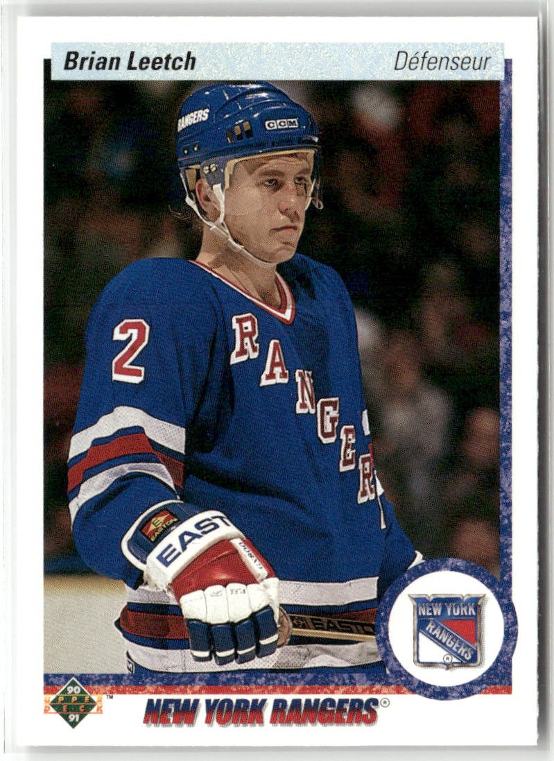 1990-91 UPPER DECK FRENCH #253 BRIAN LEETCH NEW YORK RANGERS