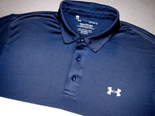 Under Armour Short Sleeved Striped Stretch Playoff Polo Golf Shirt Men's Large