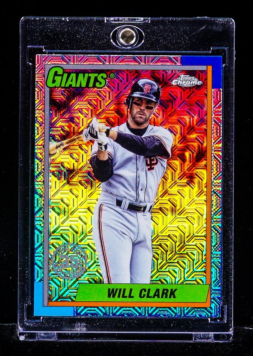 Will Clark RARE 1990 RETRO MEGA MOJO REFRACTOR CARD San Francisco Giants
