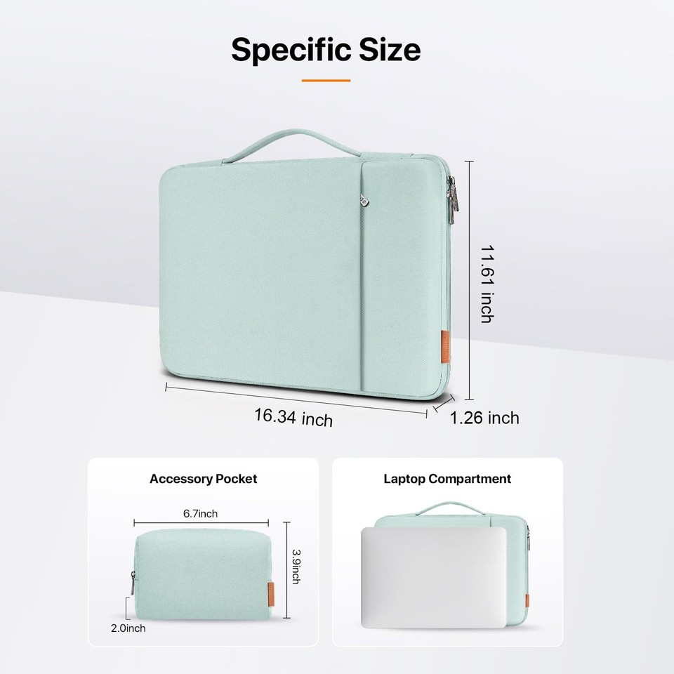 17in Computer Cover DOMISO 17 inch Laptop Sleeve Protective Case Cover 17-17.3 inch, Mint ...