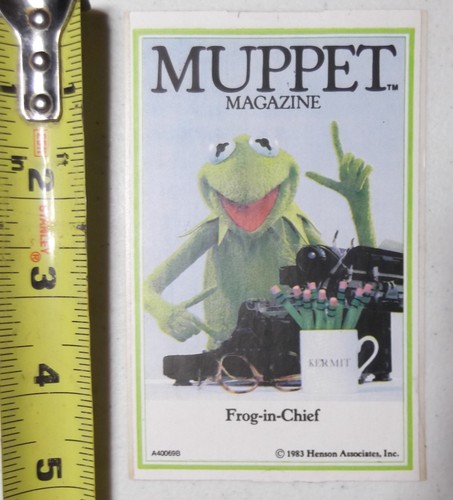 1 Kermit the Frog Sticker Vtg 1983 Muppet Show Jim Henson NM