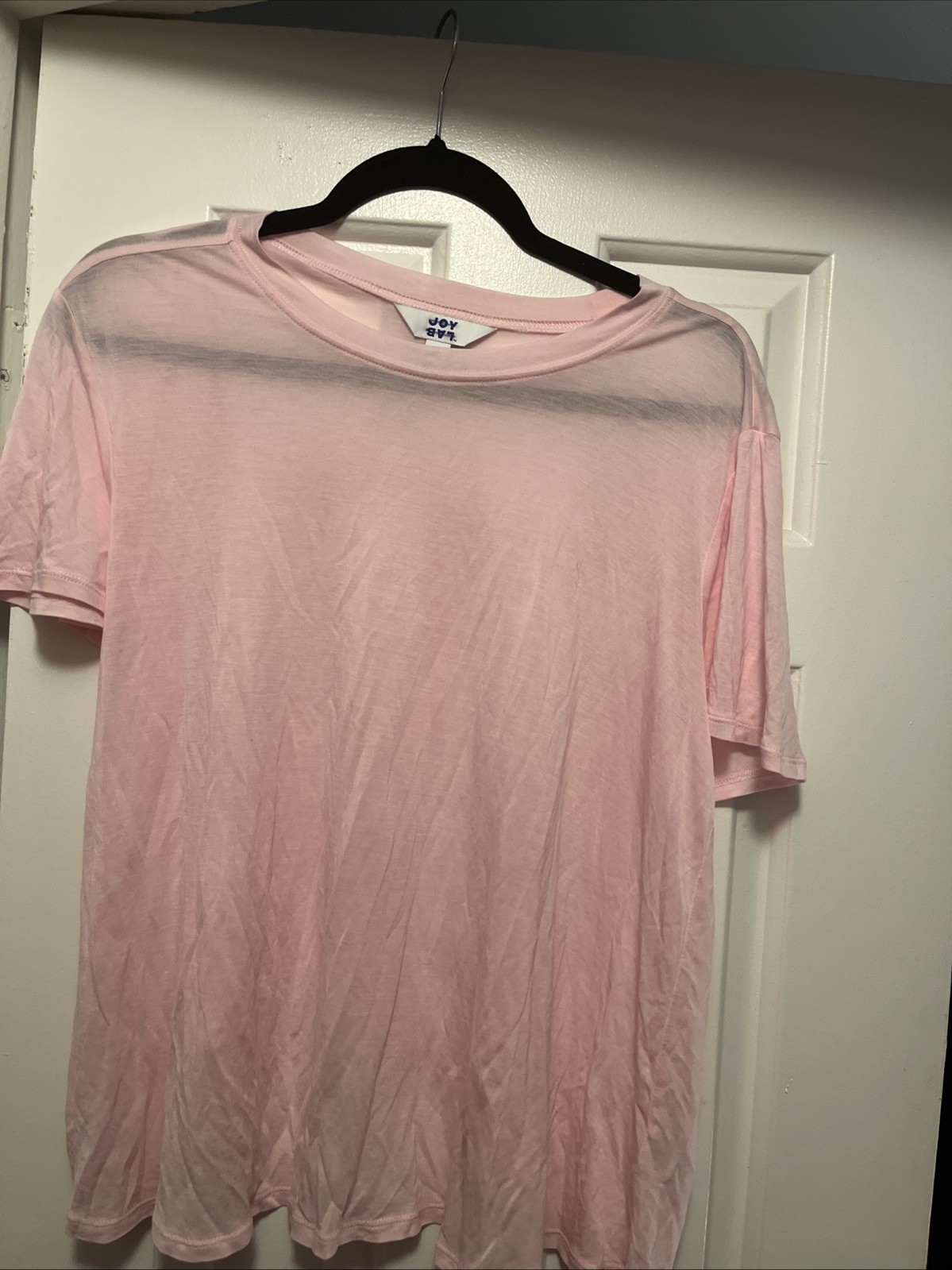 Joy lab Women's Pink Slub Open Back T-Shirt Medium Cotton