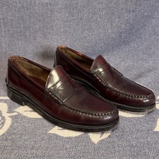 Vtg Johnston Murphy Aristocraft Penny Loafers Mens 9 Burgundy Leather USA Made