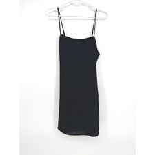 Forever 21 Black Crinkle Textured Mini Dress Adjustable Straps Size M