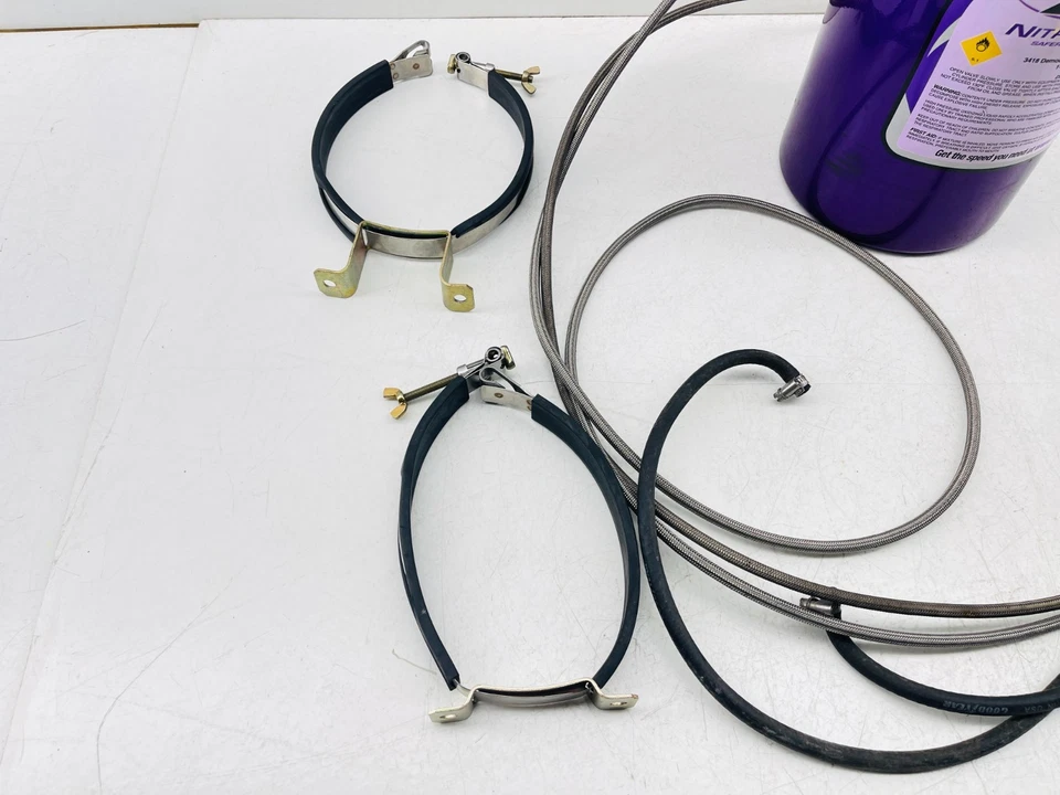 ZEX NOS Nitrous Oxide Kit Bottle Solenoid Lines Brackets Used - Image 4 of 4