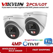 2 Pack Vikylin 4MP POE Camera Outdoor Dual Light Full Color IR with Audio Onvif