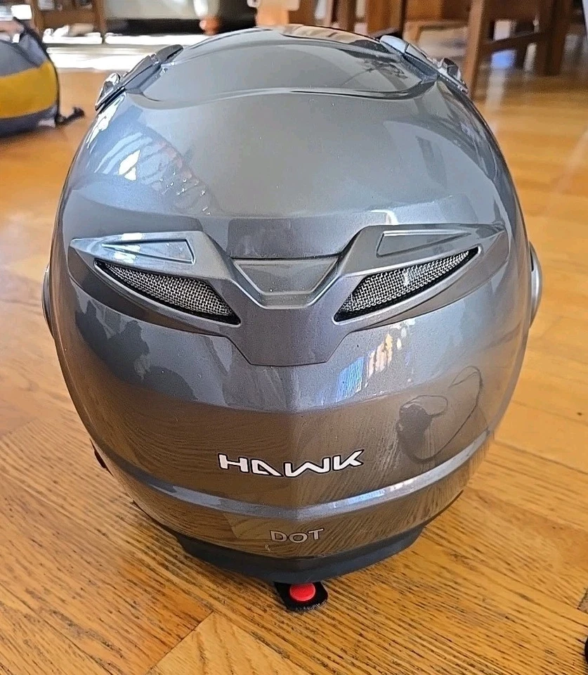Hawk ST-1198 Gray Transition 2-in-1 Motorcycle HELMET - Size XL W/Hawk Comms - Image 2 of 4