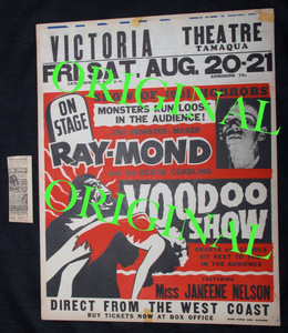 VOODOO MAGIC poster 22x28 Ray-Mond Collection Genuine Original Vintage, Victoria