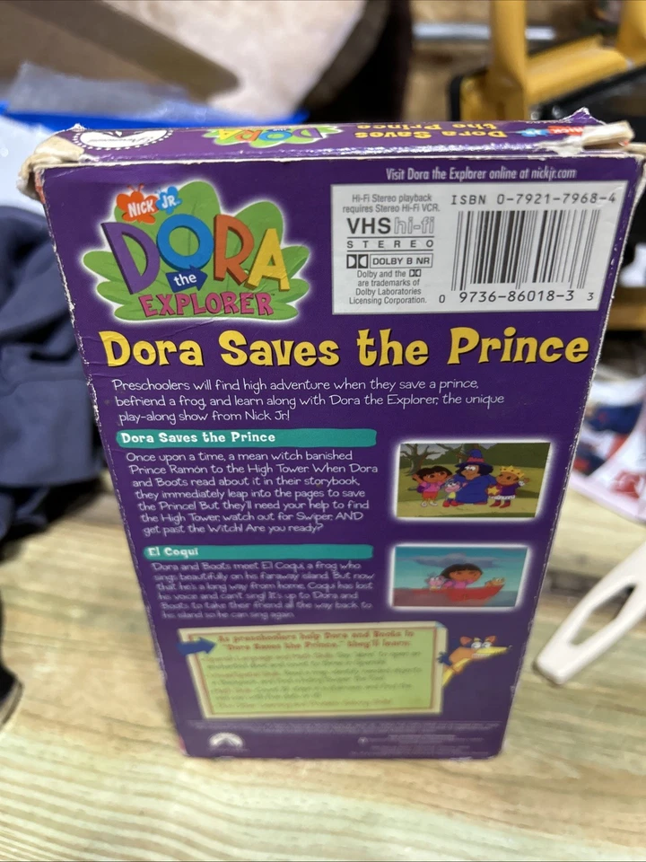 Видеокассета Dora the Explorer, Dora Saves the Prince 2002 Nickelodeon Nick Jr детская - Изображение 2 из 3
