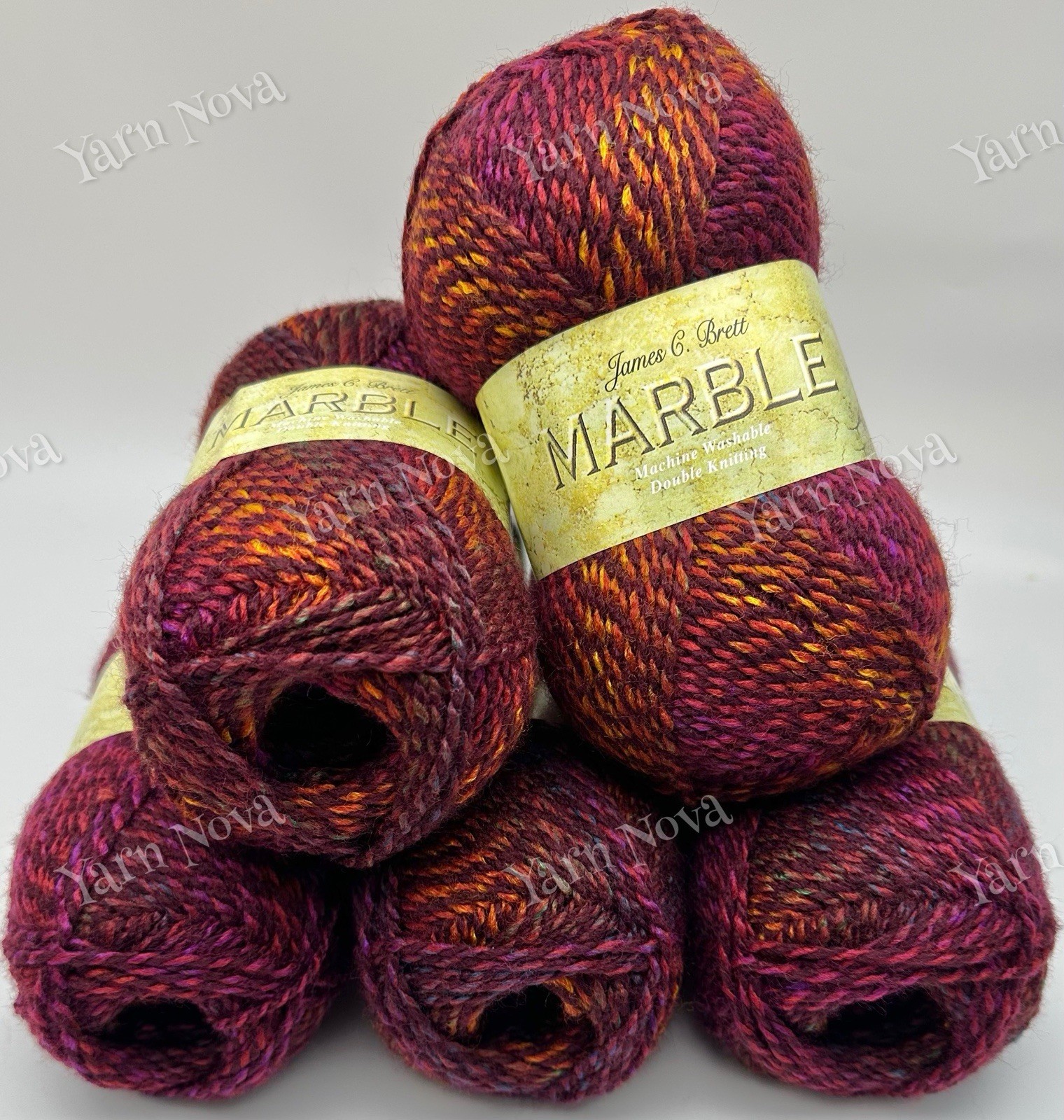 James C Brett Marble DK Double Knitting Crochet Yarn Wool - 5x100g Balls - MT27