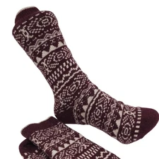 NEW Garnet Hill Fair Isle Socks 9-11 Warm Wool Cashmere Blend Crew Holiday Gifts
