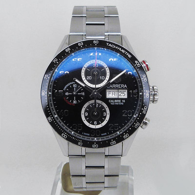 TAG HEUER CV2A10.BA0796 Carrera Tachymeter Chronograph Day Date Watch Size 43mm