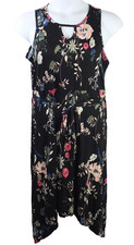 NWT Chelsea Studio MultiColor Size Medium Dress Belt Shark-bite Hem Keyhole Neck