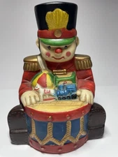 Vintage Sears Toy Solider Music Box Figurine Drummer Boy Christmas Holiday
