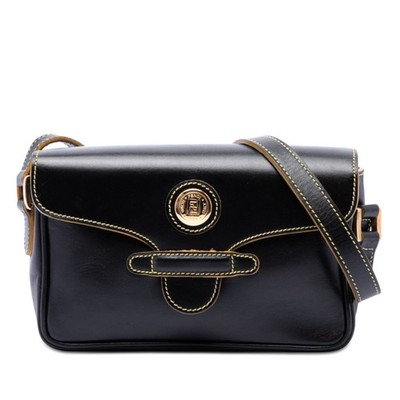 Fendi Smooth Calfskin Crossbody Pre-Loved Umhängetasche Schwarz