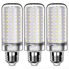 SAUGLAE 26W LED Light Bulbs, 200W 3 Count (Pack of 1), Daylight White 6000k