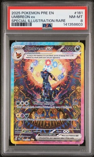 2025 POKEMON PRE EN-PRISMATIC EVOLUTIONS #161 UMBREON EX PSA 8