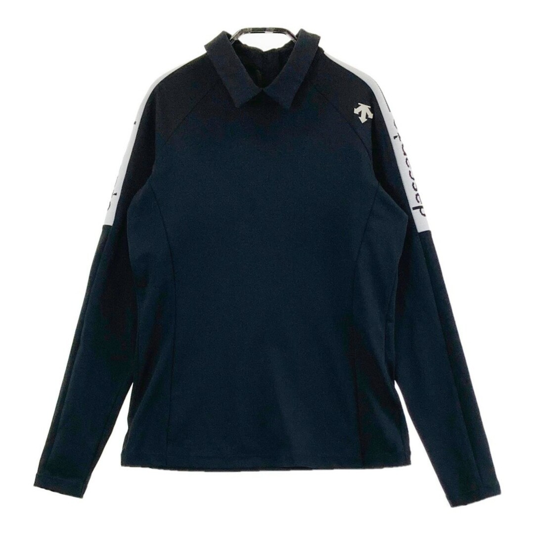 【DESCENTE GOLF】Men's Signature Long Sleeve T-Shirt Size: M DESCENTE GOLF Collared Long Sleeve T-shirt Black