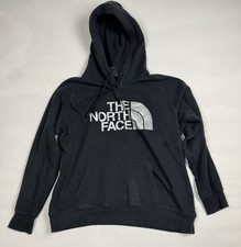 The North Face Half Dome Pullover Hoodie Black Silver Logo Women s Large