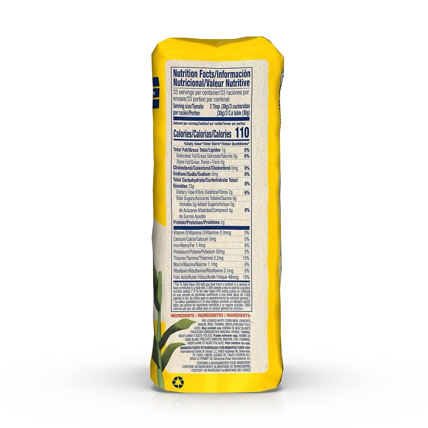 Harina Pan de Ma&iacute;z Blanco Precocida - 1kg - Premium White Corn Flour - Imported