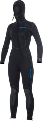 BARE SPORT-5 HOODED FULL Frauen 5mm - Halbtrocken schwarz-blau, Gr. 34/XS