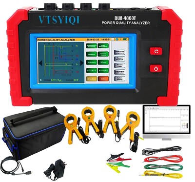 3 Phase Power Quality Analyzer Meter with Current Clamp 1.0A~1000A CT Size Φ50mm