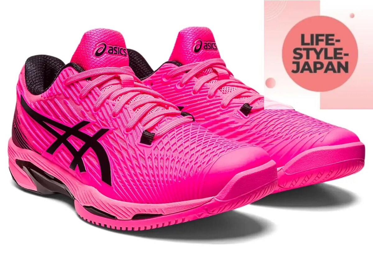 ASICS SOLUTION SPEED FF 2 1041A182 700 Hot Pink Black Tennis Men 