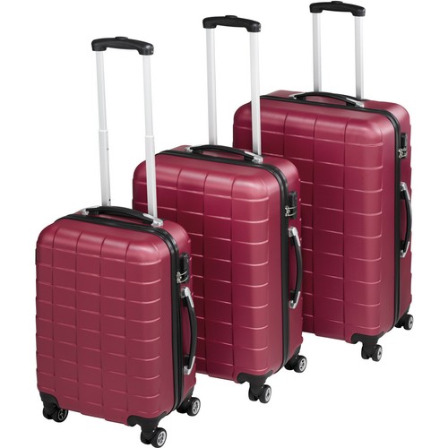 Set 3 piezas maletas ABS juego de maletas de viaje trolley maleta dura rojo  vino | eBay