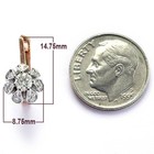 Genuine Diamond 14k Solid Rose and White Gold Earrings #E954 — photo 2