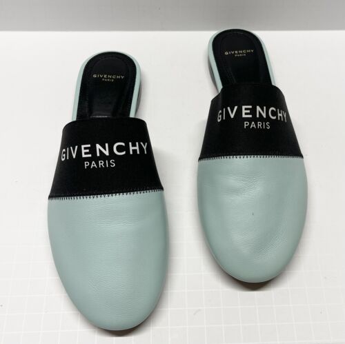 Givenchy Blue & Black Bedford Mules Size 38 - Picture 1 of 8