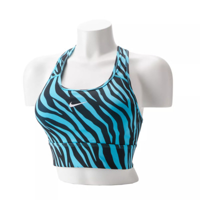 Nike Swoosh Icon Clash Chlorine Blue Padded Pro Longline Sports Bra (CZ7208-447)
