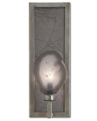 Wild Earth One Light Wall Sconce in Contemporary Silver Leaf/Gray