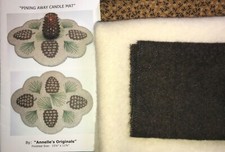 Pining Away Candle Mat Wool Penny Rug Kit 15 1/4  x 11 3/4  