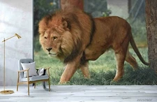 3D Lion Forest Wallpaper Wall Mural Removable Self-adhesive Sticker5186