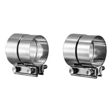 2pcs Stainless Steel 3" Lap Joint  Exhaust Band Clamp For Muffler Pipe