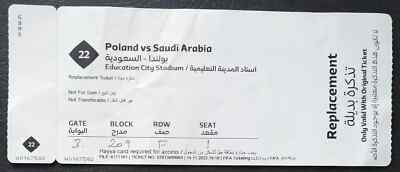 # TICKET white FIFA World Cup Qatar 2022 Poland vs Saudi Arabia # Match 22