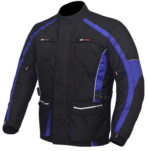 Warrior Gears Blouson Moto Pour Homme, Imperméable, En Maille Textile, Avec Protections CE Et Doublure Amovible - Gris Et Noir - S