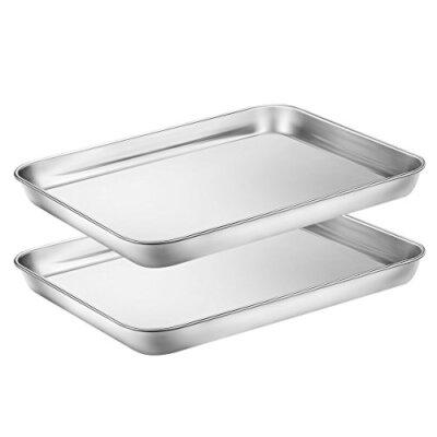 Baking Sheets Set of 2, Cookie Sheets 2 Pieces & Stainless Steel Baking Sheet...